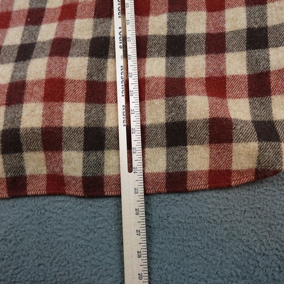 Vintage LL Bean Script Shirt Mens Large Multicolor Plaid Wool Flannel Button Up - Picture 11 of 12